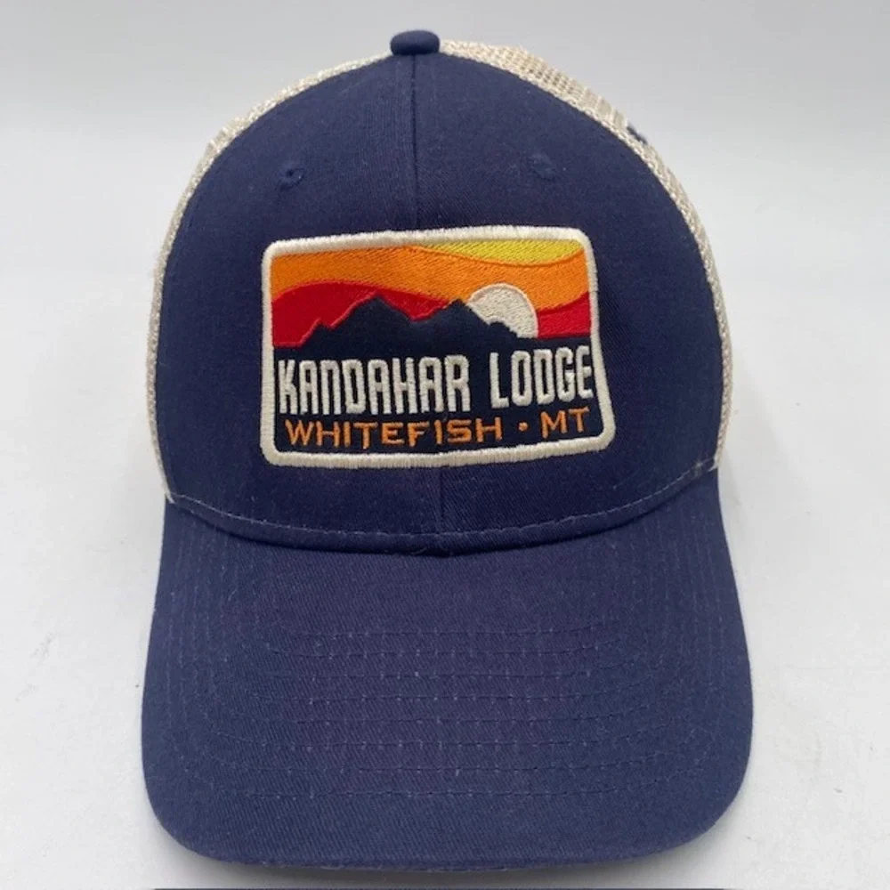 Kandahar Lodge‎ Ouray Sportswear Trucker Hat Mens Navy Blue Whitefish MT Montana